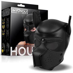 Hound Máscara de Perro Neopreno Hocico Extraíble Negro Talla Única-INTOYOU BDSM LINE (LoveCherry) EAN: 8436583790946