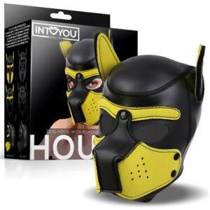 Hound Máscara de Perro Neopreno Hocico Extraíble Negro/Amarillo Talla Única-INTOYOU BDSM LINE (LoveCherry) EAN: 8436583790977