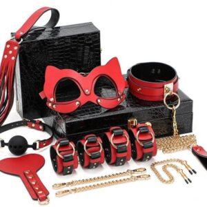 Set de lujo BDSM Negro-Rojo 8 Piezas-KINKHARNESS (Fun Distri) EAN: 3662811173044