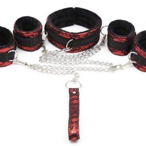 Kit Bondage Collar + Esposas Rojo-GENERIQUE (Fun Distri) EAN: 3662811077649