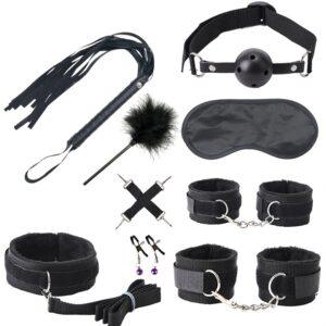 Kit de empuje Bondage 9 piezas Negro-GENERIQUE (Fun Distri) EAN: 3662811370504