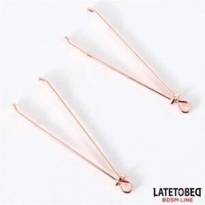 Pinzas para Pezones Color Oro Rosa-LATETOBED BDSM LINE (LoveCherry) EAN: 8436615001149