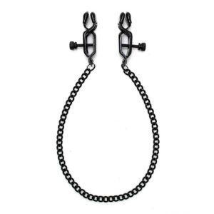 Pinzas para Pezones con Cadena Color Negro-BONDAGE PLAY (LoveCherry) EAN: 8718924239957