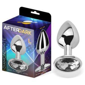 Plug Anal con Joya Color Blanco Diamante Talla L Aluminio-AFTERDARK (LoveCherry) EAN: 8436583792865
