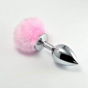 Plug Anal de Metal con Pompon Rosa Talla S-LOVETOY (LoveCherry) EAN: 6975229