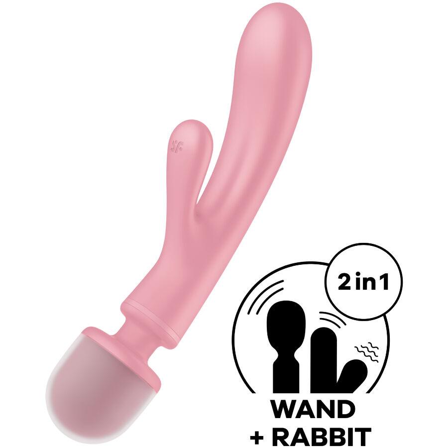 SATISFYER - TRIPLE LOVER MASAJEADOR VIBRADOR RABBIT ROSA-SATISFYER VIBRATOR (Dreamlove) EAN: 4061504018218 - Imagen 6