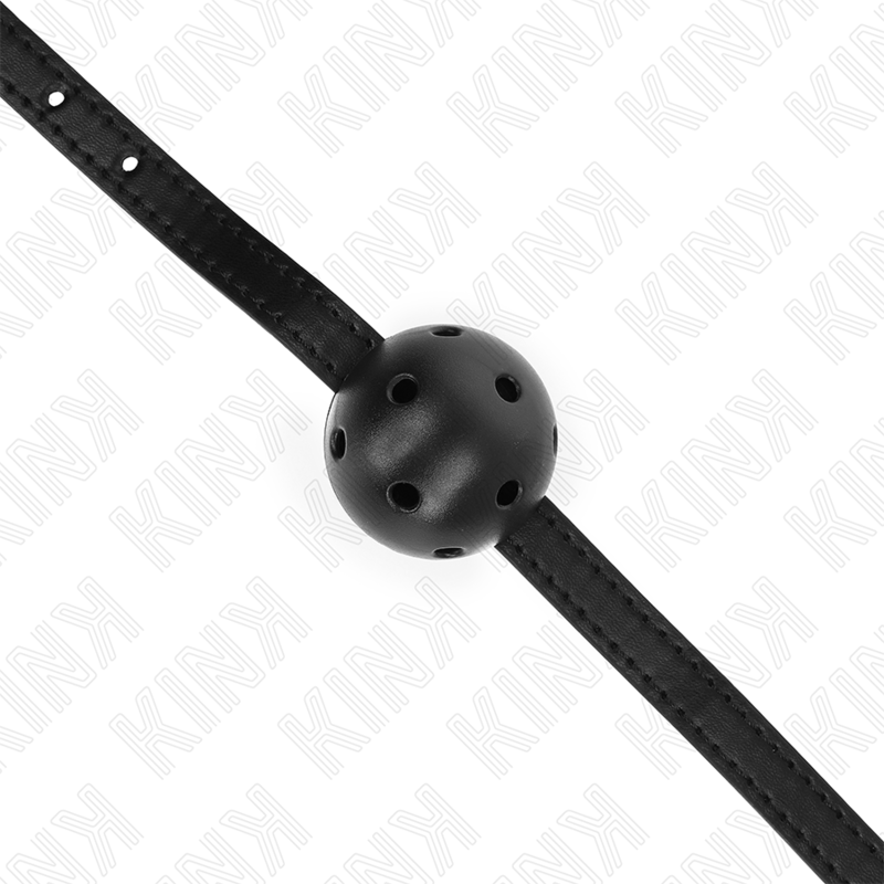 KINK - MORDAZA DE BOLA 4.5 CM TRANSPIRABLE SIMPLICITY NEGRO 62 x 1.5 CM-KINK COLLAR & GAG (Dreamlove) EAN: 8435565941994 - Imagen 4