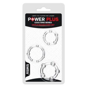 Pack de 3 Anillos para el Pene Power Plus Triple Transparentes-LOVETOY (LoveCherry) EAN: 6970260908009